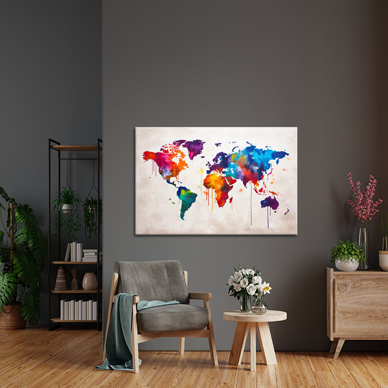 Weltkarte Kunstgemälde