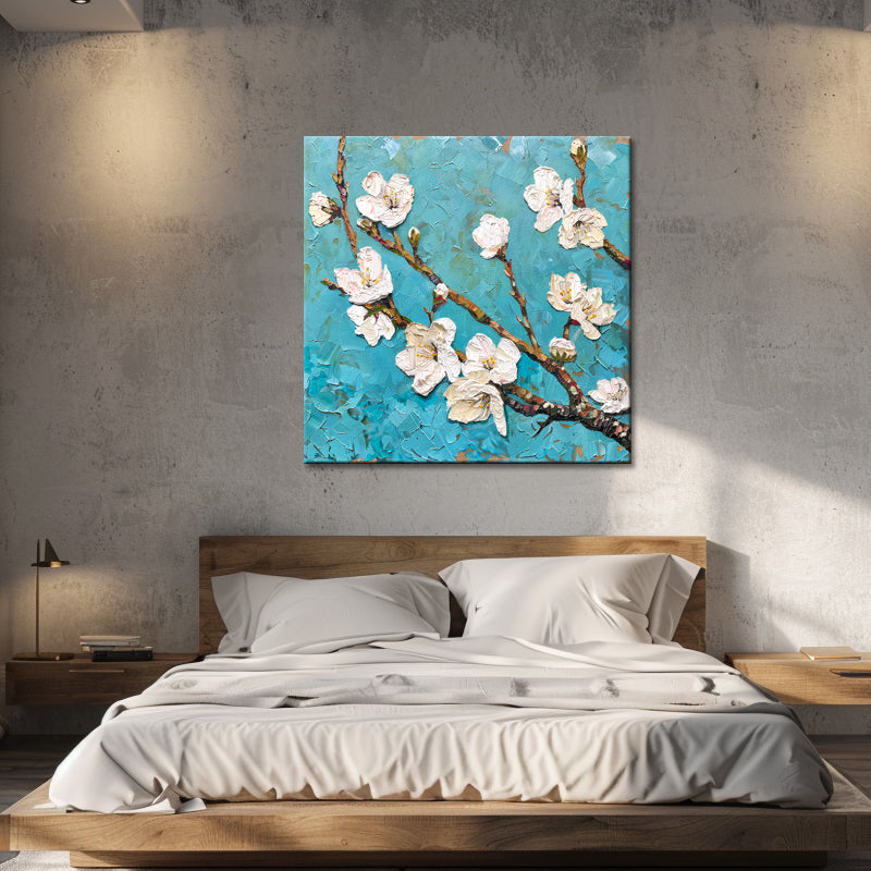 Zweig mit Blüten und Knospen