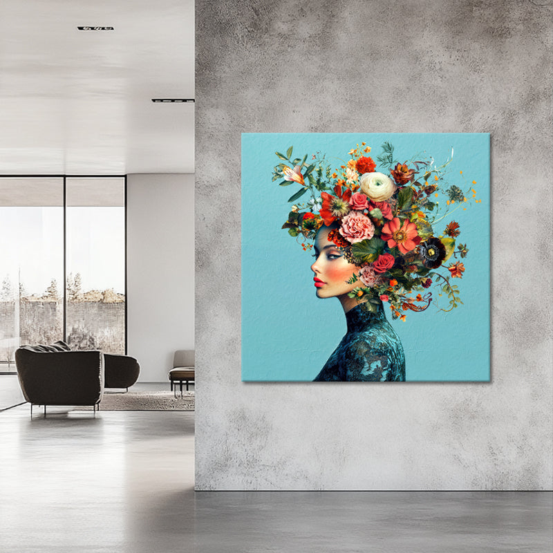 Frau mit Blumen im Haar II