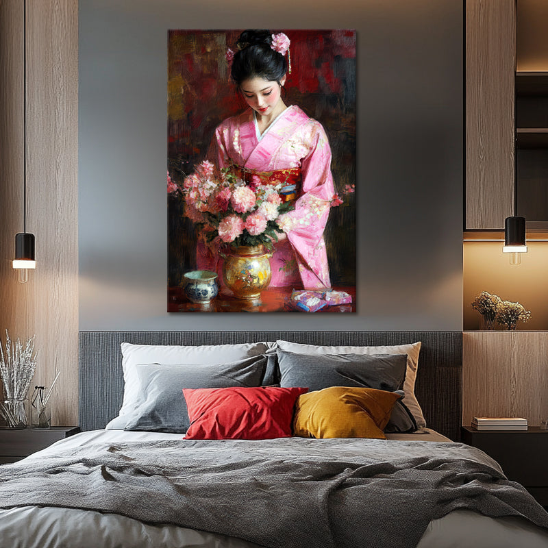 Asiatische Frau im Kimono