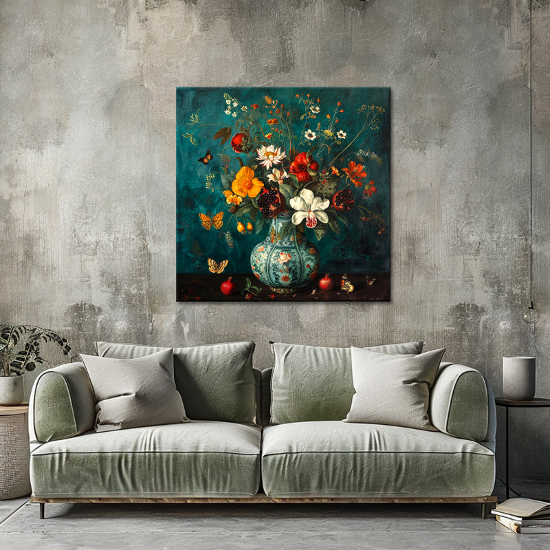 Vintage Vase mit Blumen II