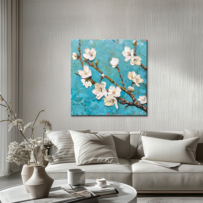 Zweig mit Blüten und Knospen