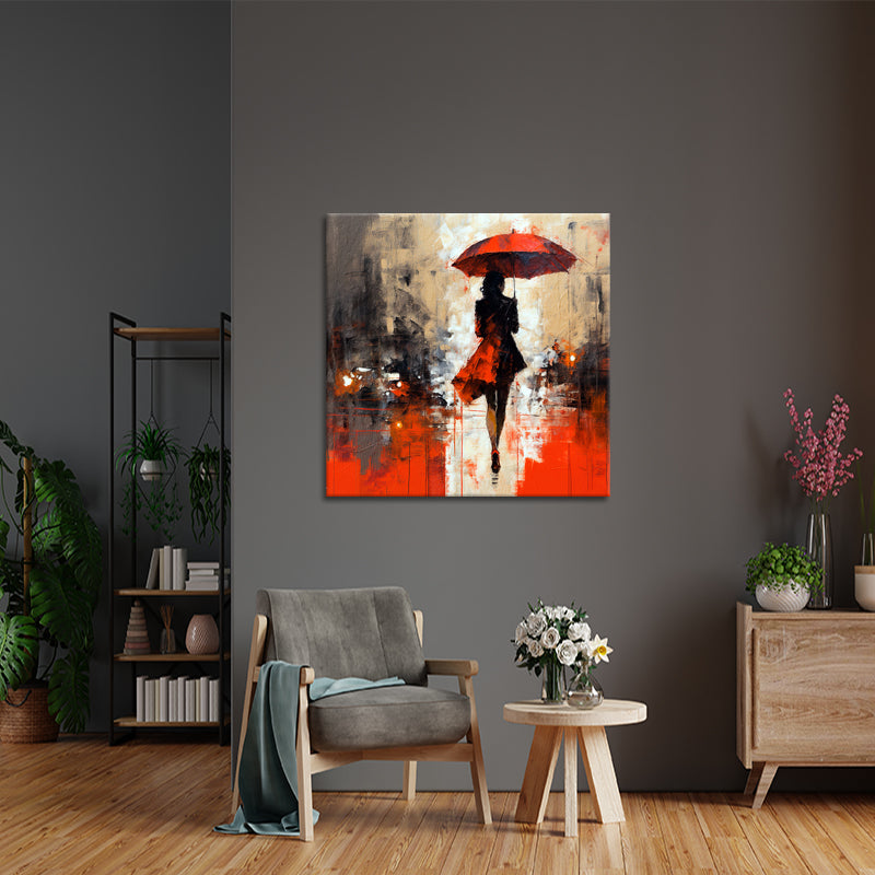 Frau mit Regenschirm