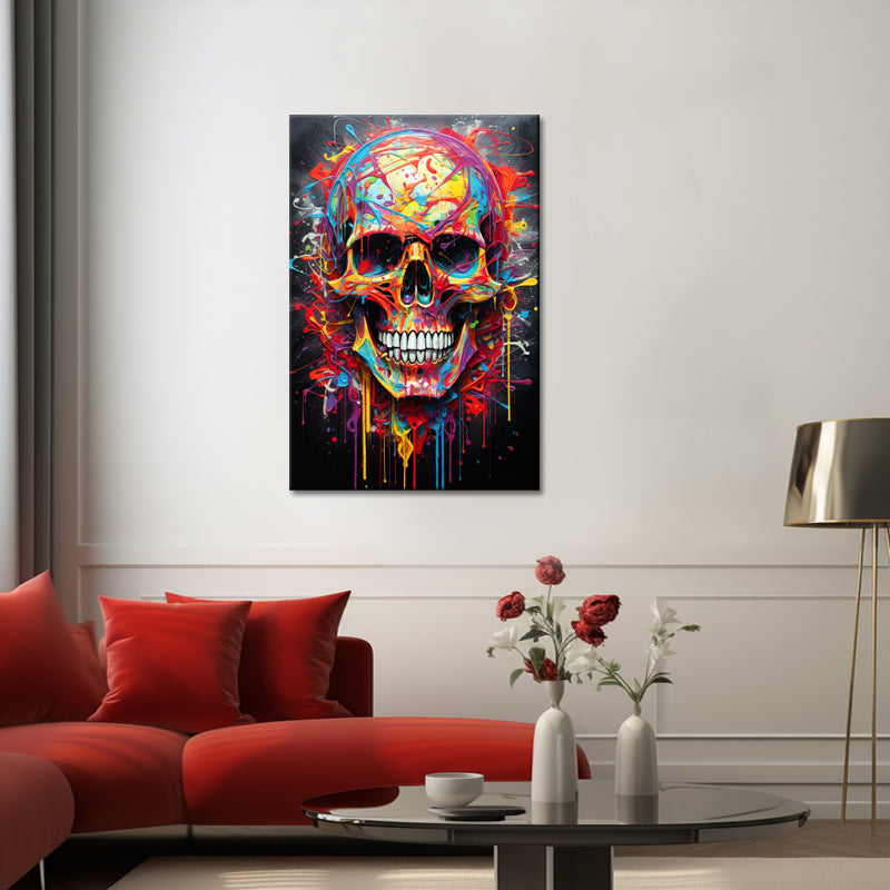 Buntes Totenkopf-Gemälde