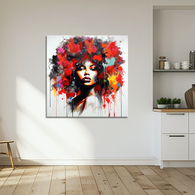 Frau mit Afro-Frisur