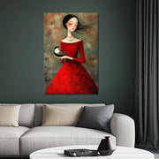 Frau im roten Kleid III
