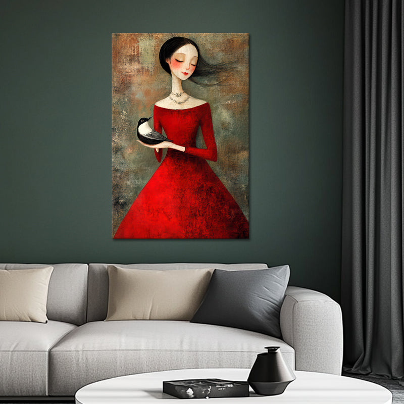Frau im roten Kleid III