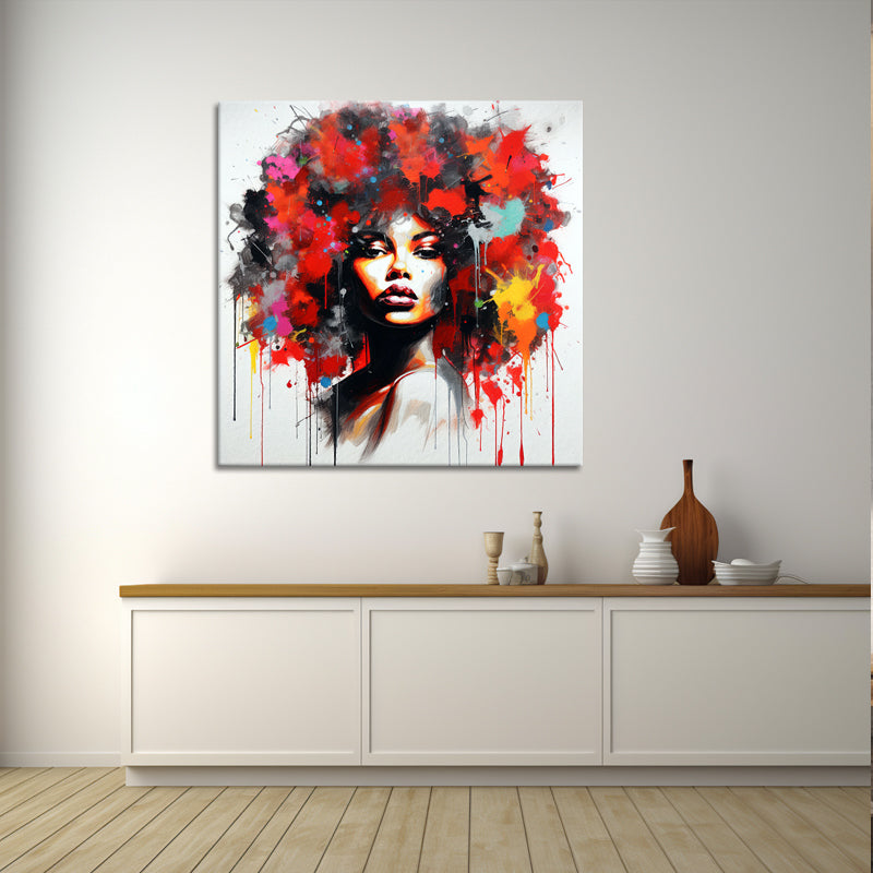 Frau mit Afro-Frisur