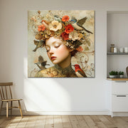 Frau mit Vintage-Blumen II