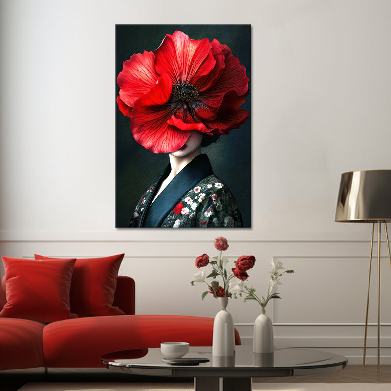 Dame mit Klatschmohn I