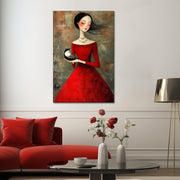 Frau im roten Kleid III