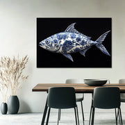 Fisch im Delfter-Blau-Stil