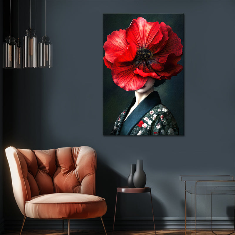 Dame mit Klatschmohn I