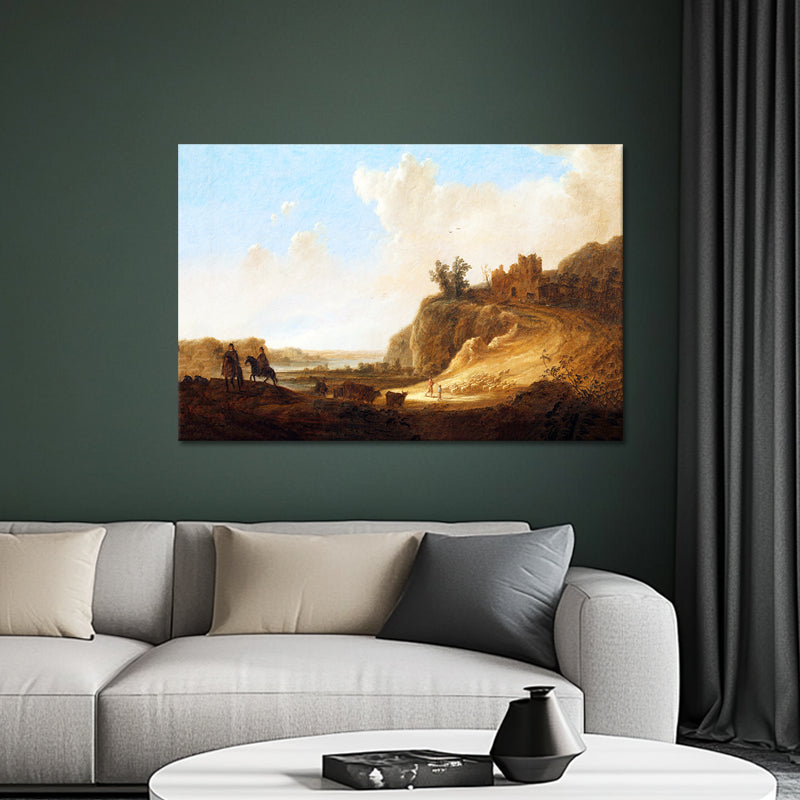 Bergige Landschaft mit Burgruine - Aelbert Cuyp