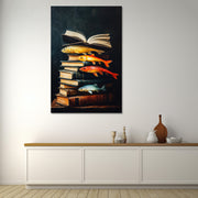 Bücher und Fischen