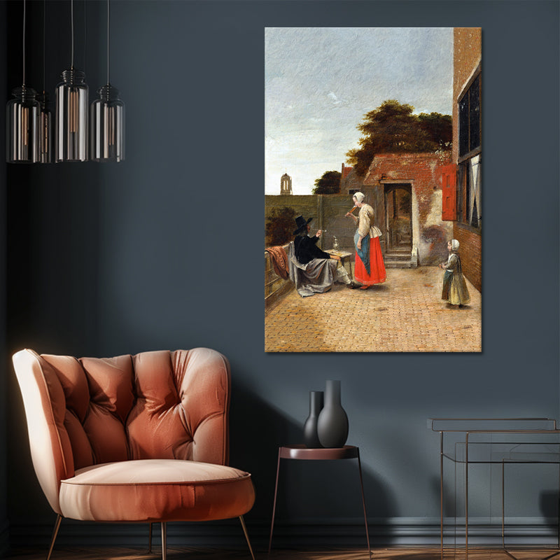 Mann und eine trinkende Frau – Pieter de Hooch