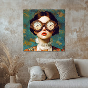 Frau mit Vintage-Uhr