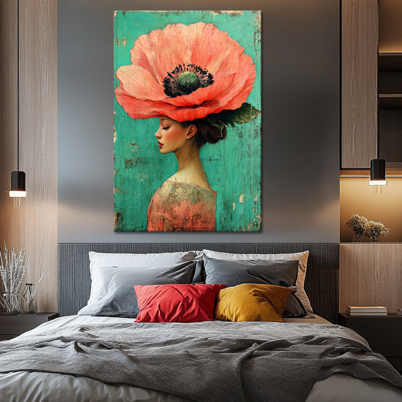 Frau mit einer großen Blume
