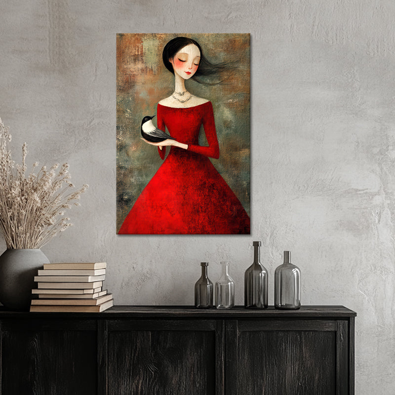 Frau im roten Kleid III