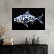 Fisch im Delfter-Blau-Stil