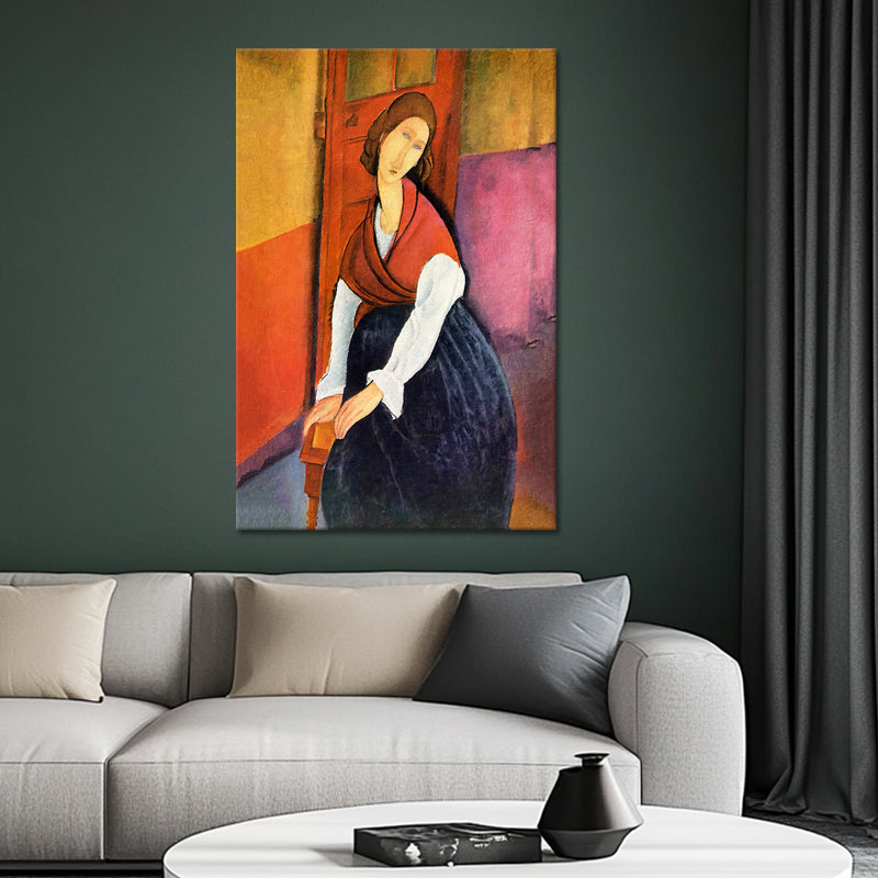 Jeanne Hébuterne im roten Schal - Amedeo Modigliani