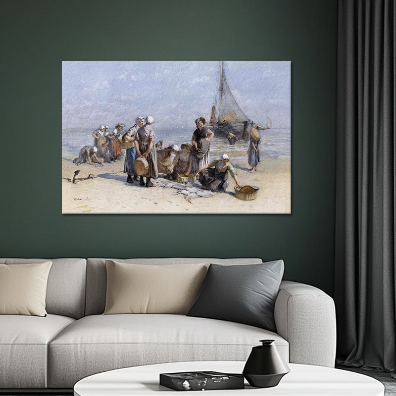 Fischerfrauen am Strand von Scheveningen - Bernard Blommers