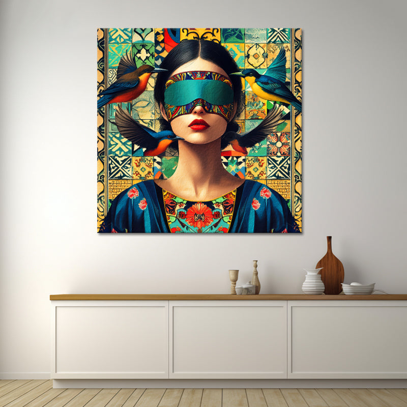 Frau im Mosaik