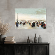 Eisvergnügen bei einer Stadt - Hendrick Avercamp