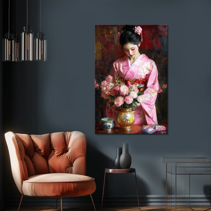 Asiatische Frau im Kimono