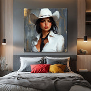 Frau mit Cowboyhut