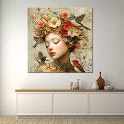 Frau mit Vintage-Blumen II