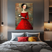Frau im roten Kleid III