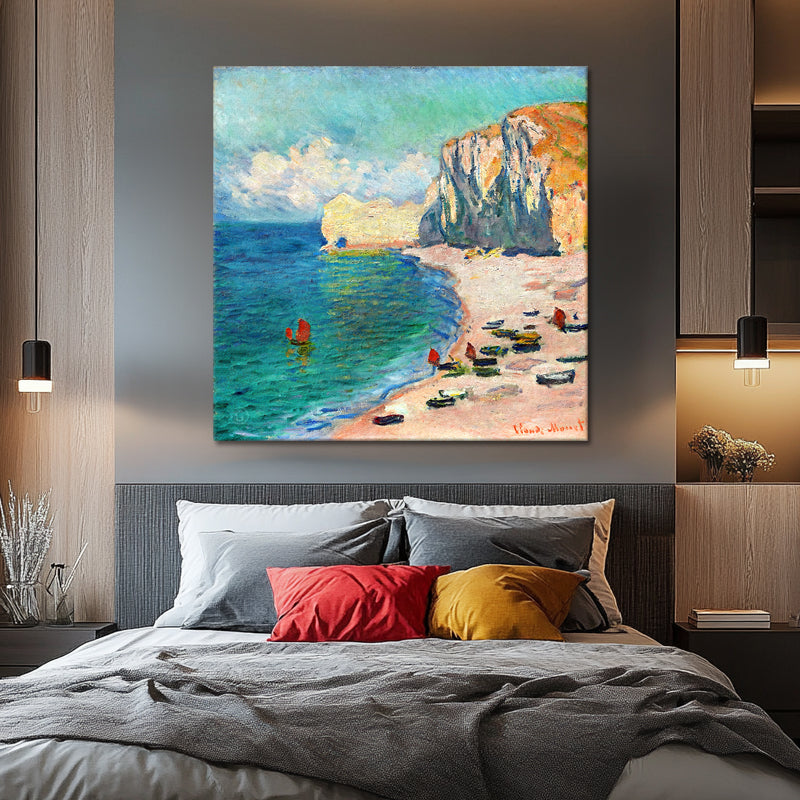Der Strand und die Falaise d’Amont – Monet
