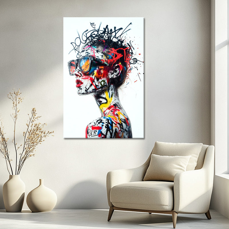 Frau in Graffiti-Art