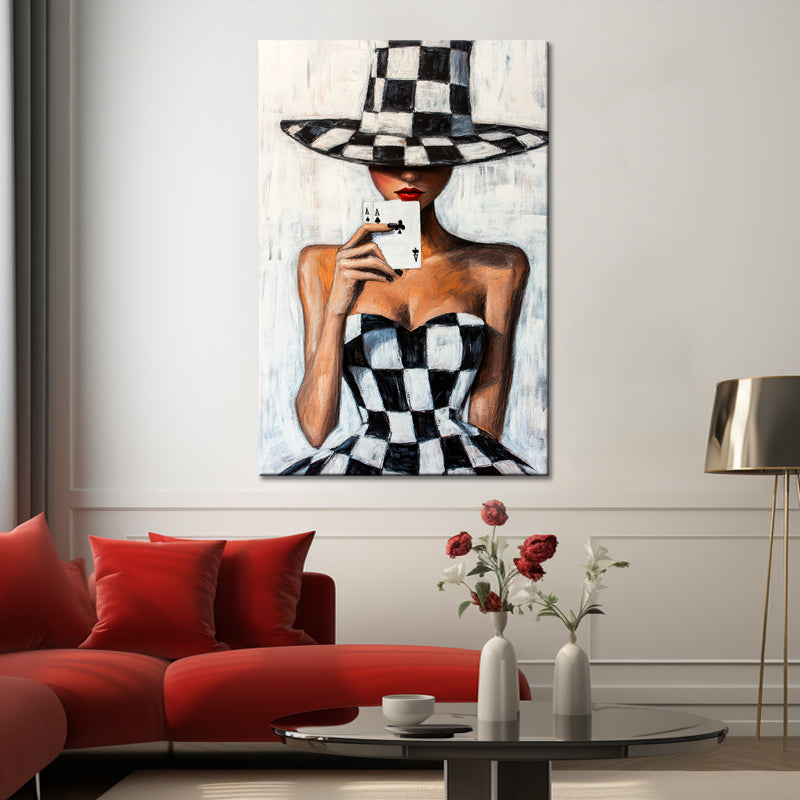 Frau mit Spielkarten