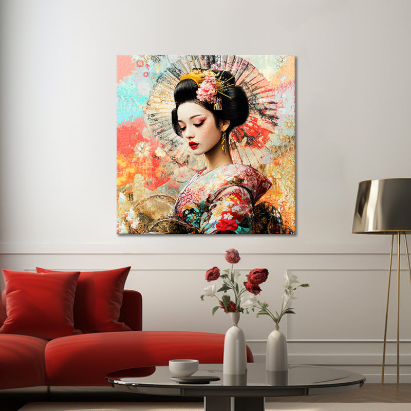 Frau im traditionellen Kimono