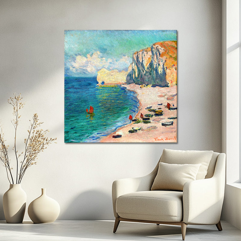 Der Strand und die Falaise d’Amont – Monet