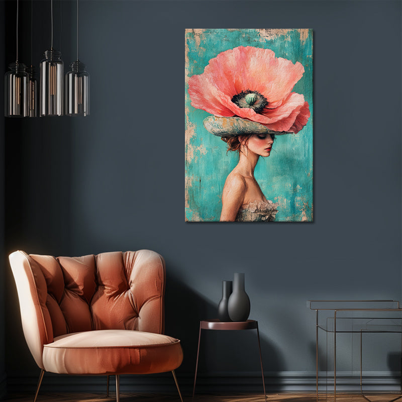 Frau mit einer großen Blume