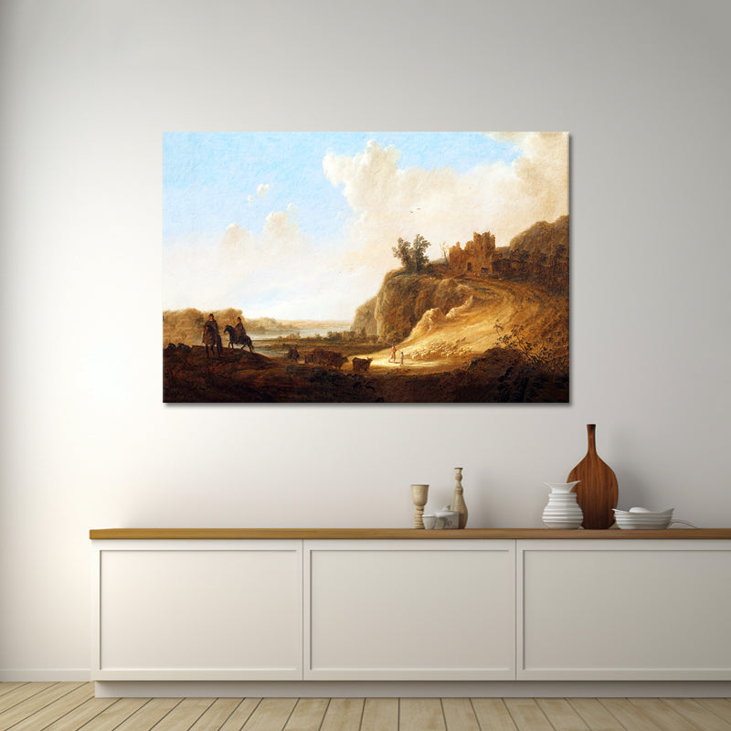 Bergige Landschaft mit Burgruine - Aelbert Cuyp