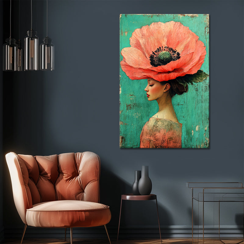 Frau mit einer großen Blume