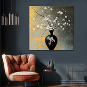 Art Vase mit Blumen