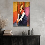 Jeanne Hébuterne im roten Schal - Amedeo Modigliani