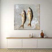Gemälde mit zwei Fischen