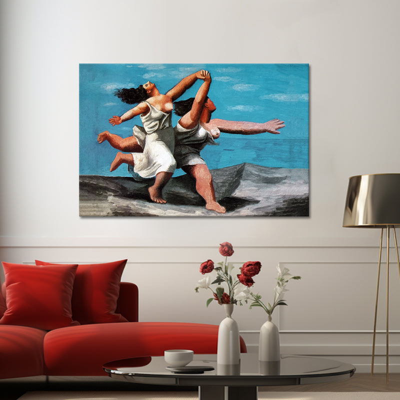 Zwei Frauen am Strand rennend - Picasso