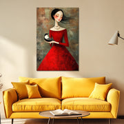 Frau im roten Kleid III