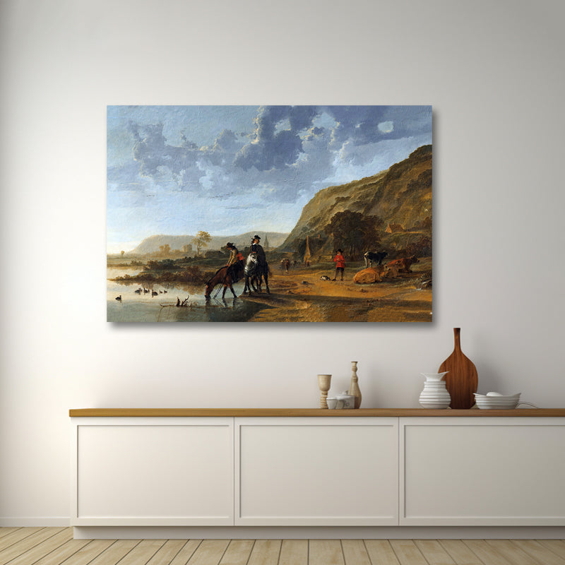 Flusslandschaft mit Reitern - Aelbert Cuyp