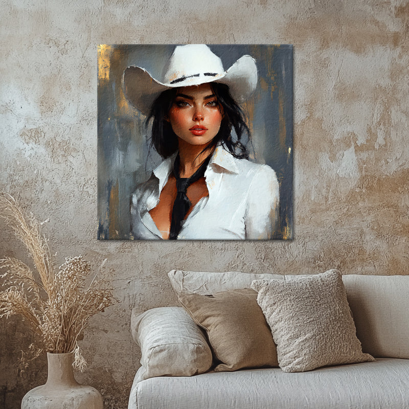 Frau mit Cowboyhut