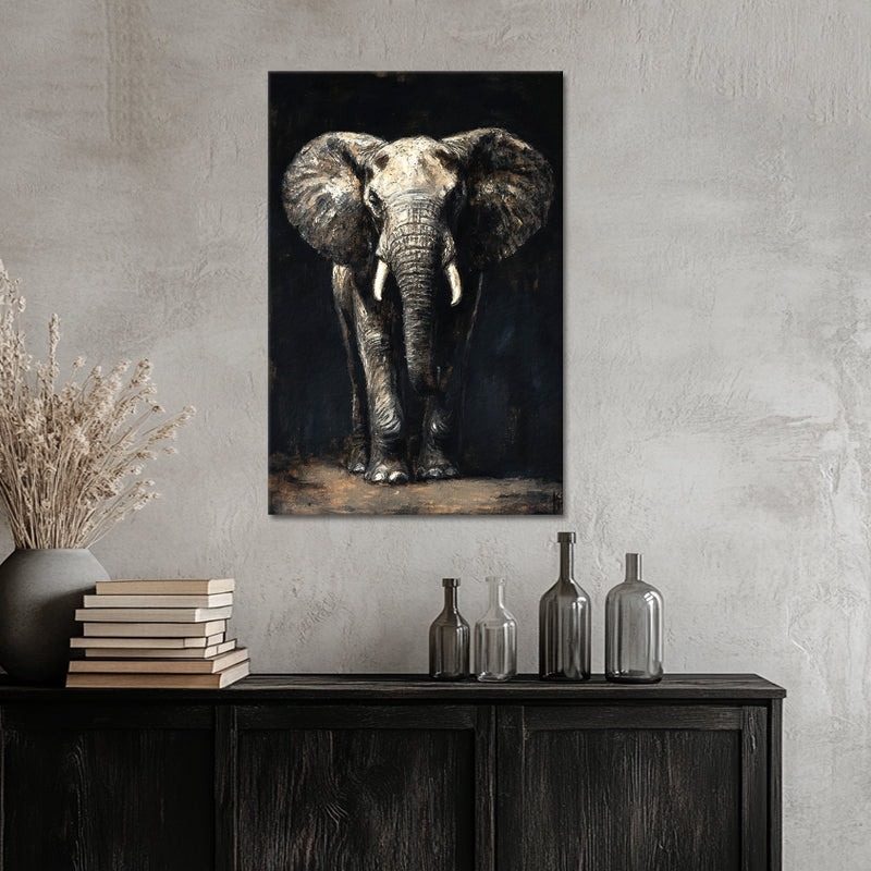Elefant in Schwarz