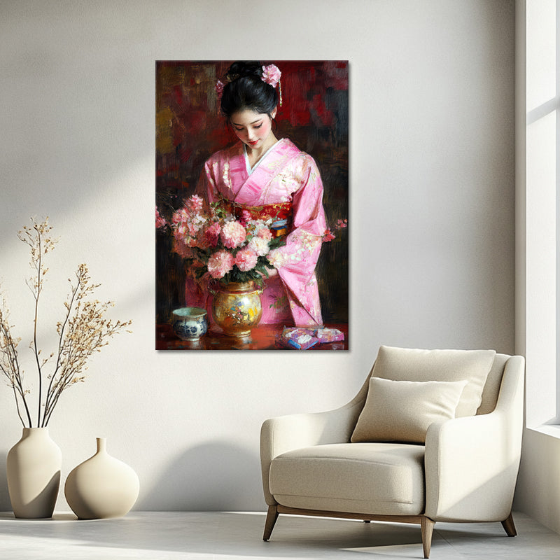 Asiatische Frau im Kimono