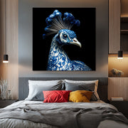 Pfau in Delfter Blau